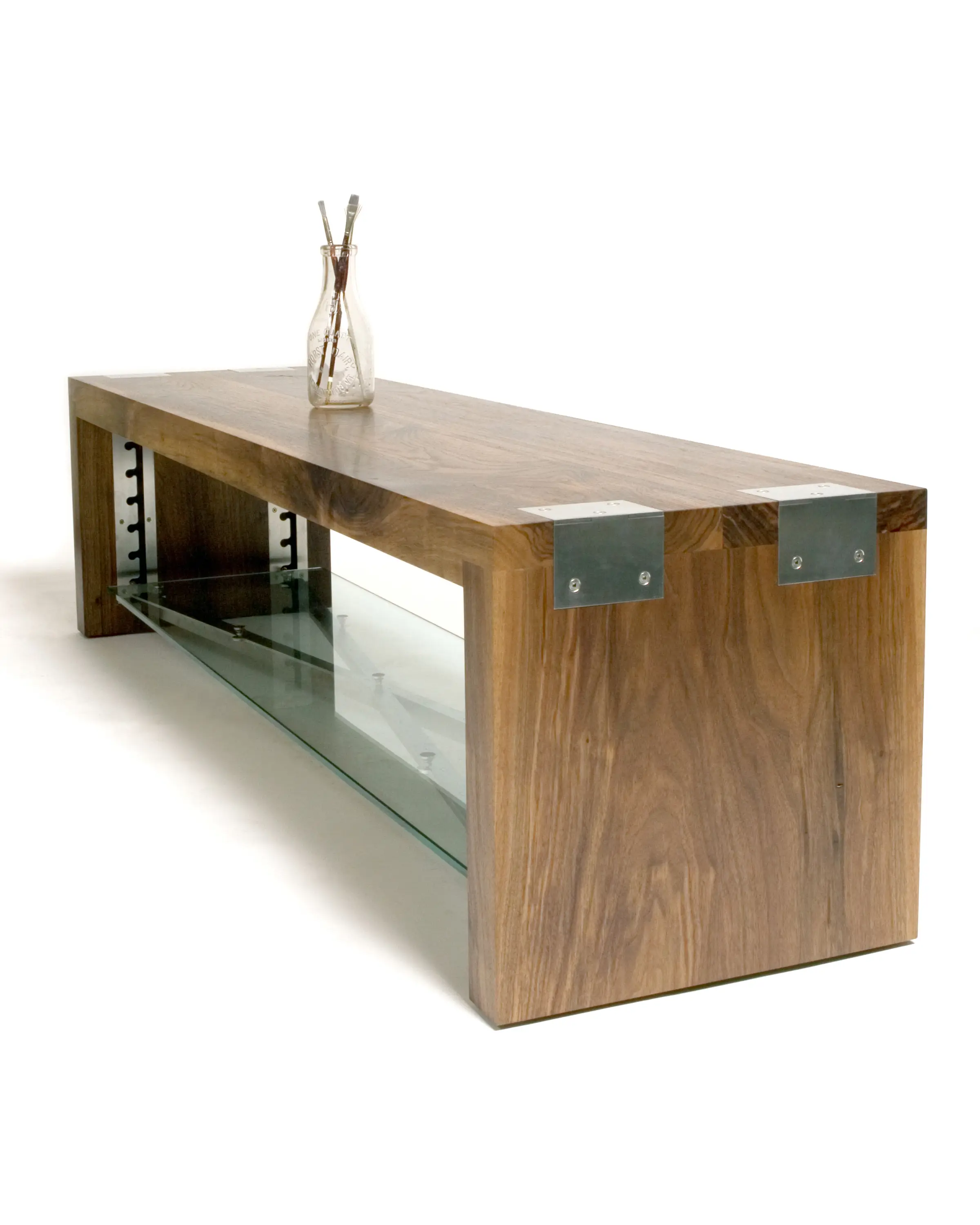 Low Jack Shelf detail highlighting the solid wood construction and structural connections