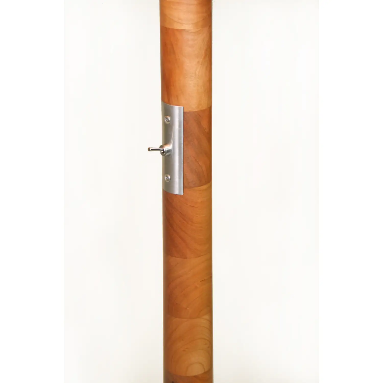 Sharma Lamp adjustable stainless steel tripod base supporting the wooden floor lamp