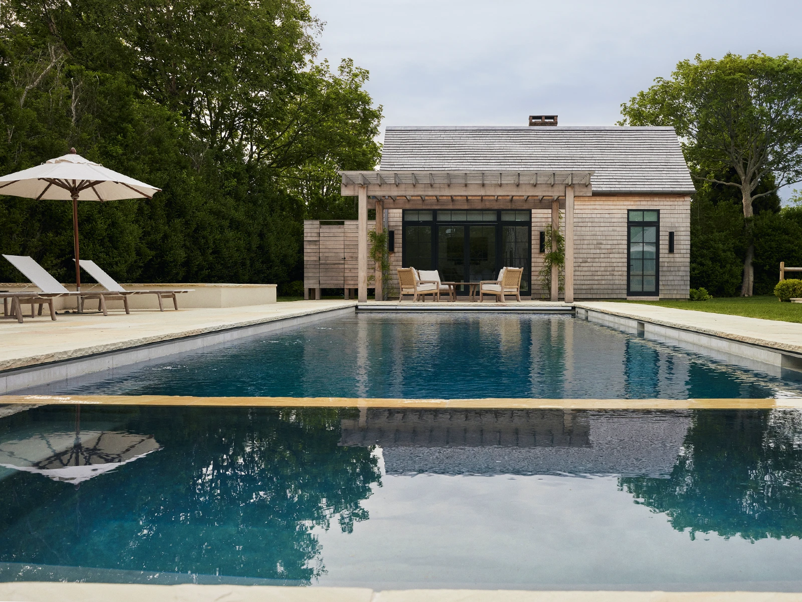 Cedar-shingle residential architecture at Mecox Residence, New York